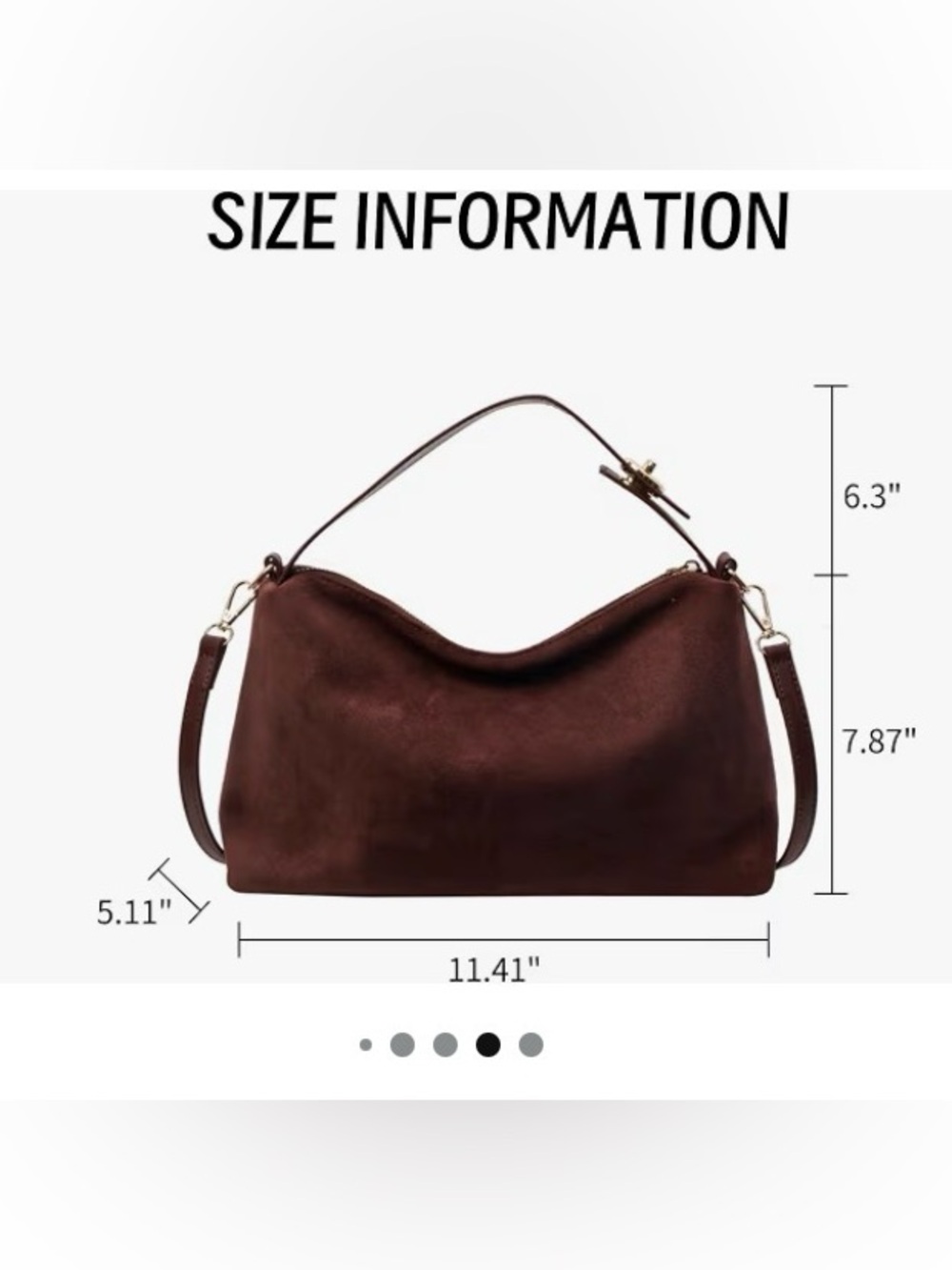 Margot New York Brown Suede Hobo Bag - Picture 7 of 7